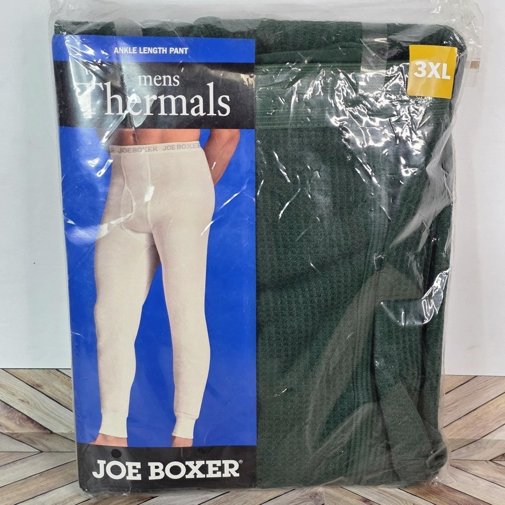 Joe Boxer Ankle Length Pants Thermal Long John Underwear Men's 3XL Green VTG